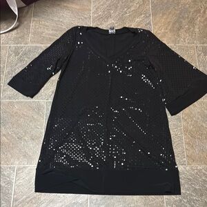 CLARA SUNWOO Black Sequin Mini Dress